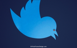 Twitter-lintu tummansinisellä taustalla